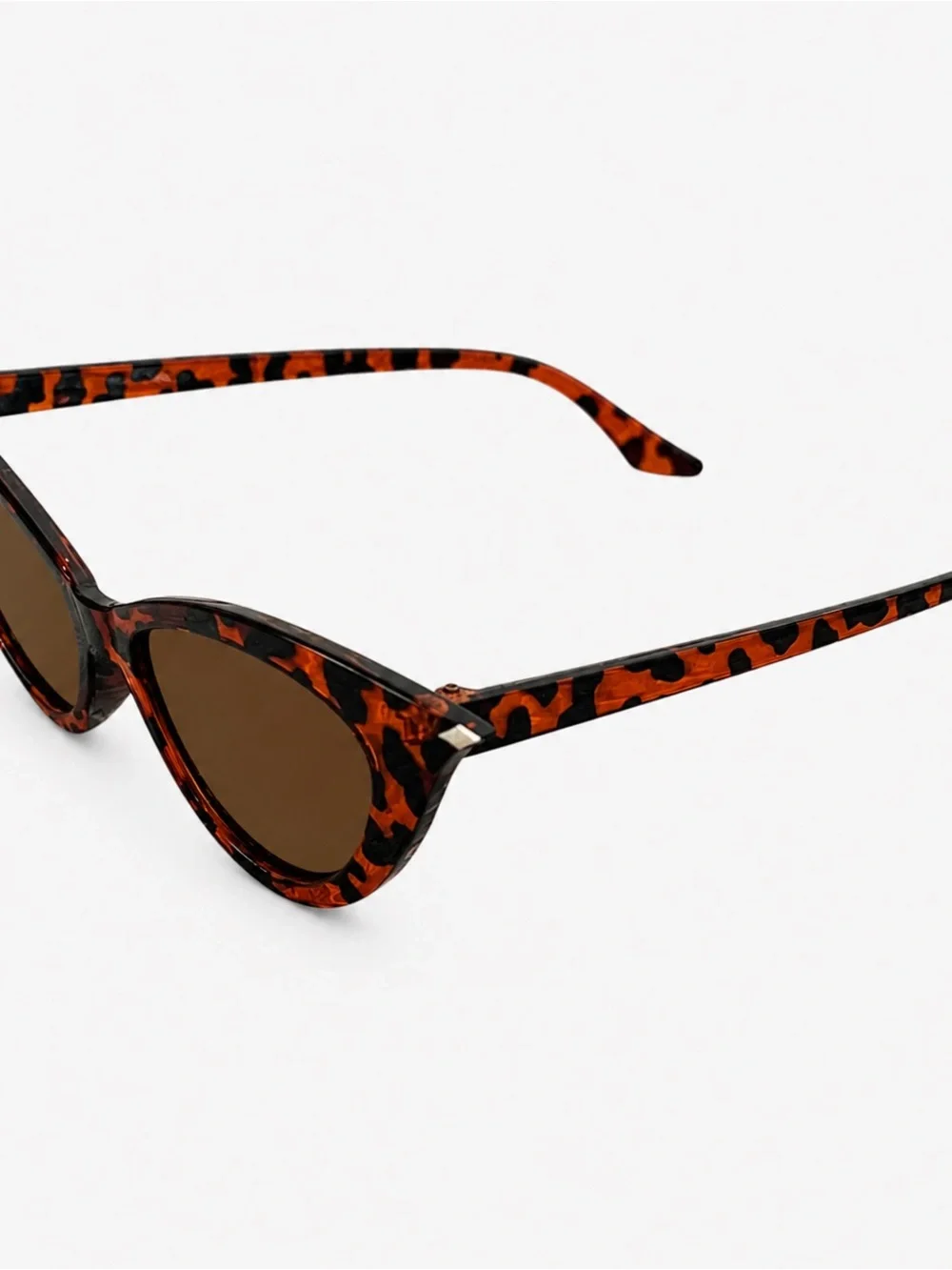 Tortoise Cat Eye Sunglasses Brown Lens Retro Vintage Style Pointed Frame